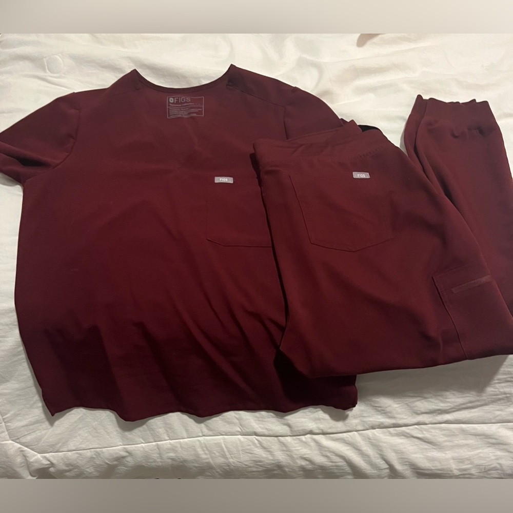 FIGS- set in burgundy